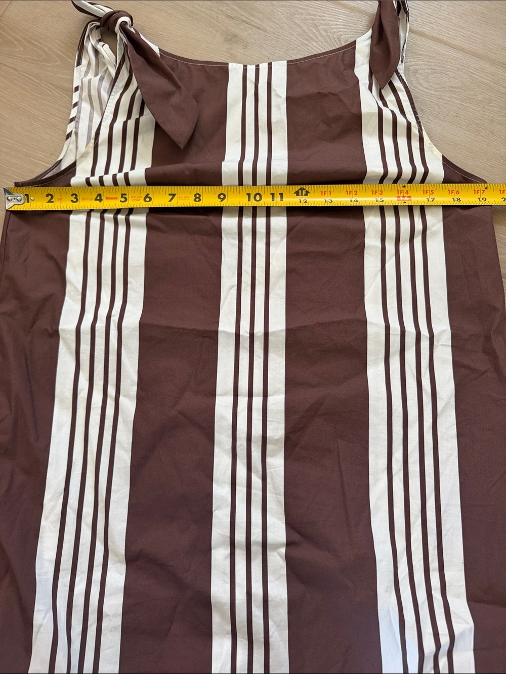 Posse Rosie Mini Dress Chocolate Brown Stripe Medium - Picture 7 of 8